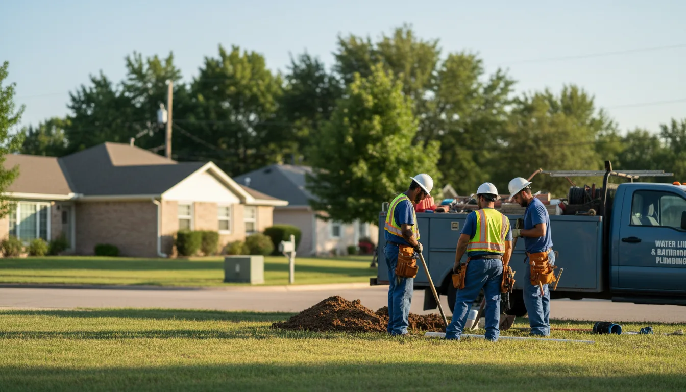 Residential water line and bathroom plumbing service in Harrisonville, MO